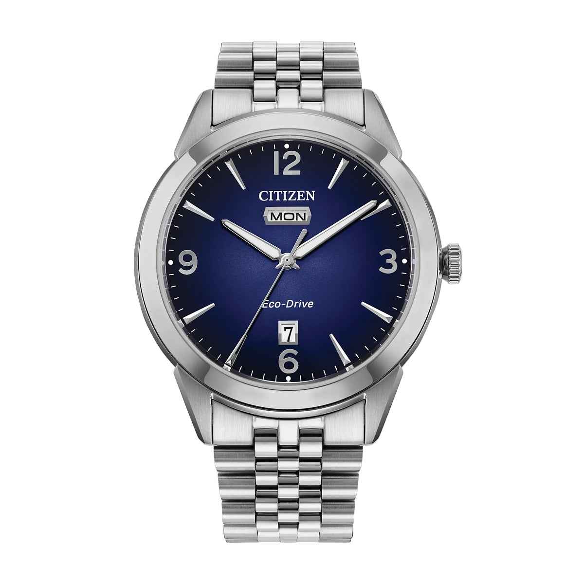 Citizen Men's Rolan Eco-Drive Stainless Steel Watch with Blue Dial