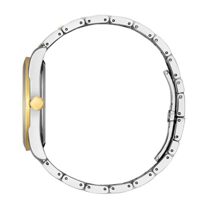 Citizen Men's Arezzo Two-Tone Stainless Steel Watch with White Dial front view