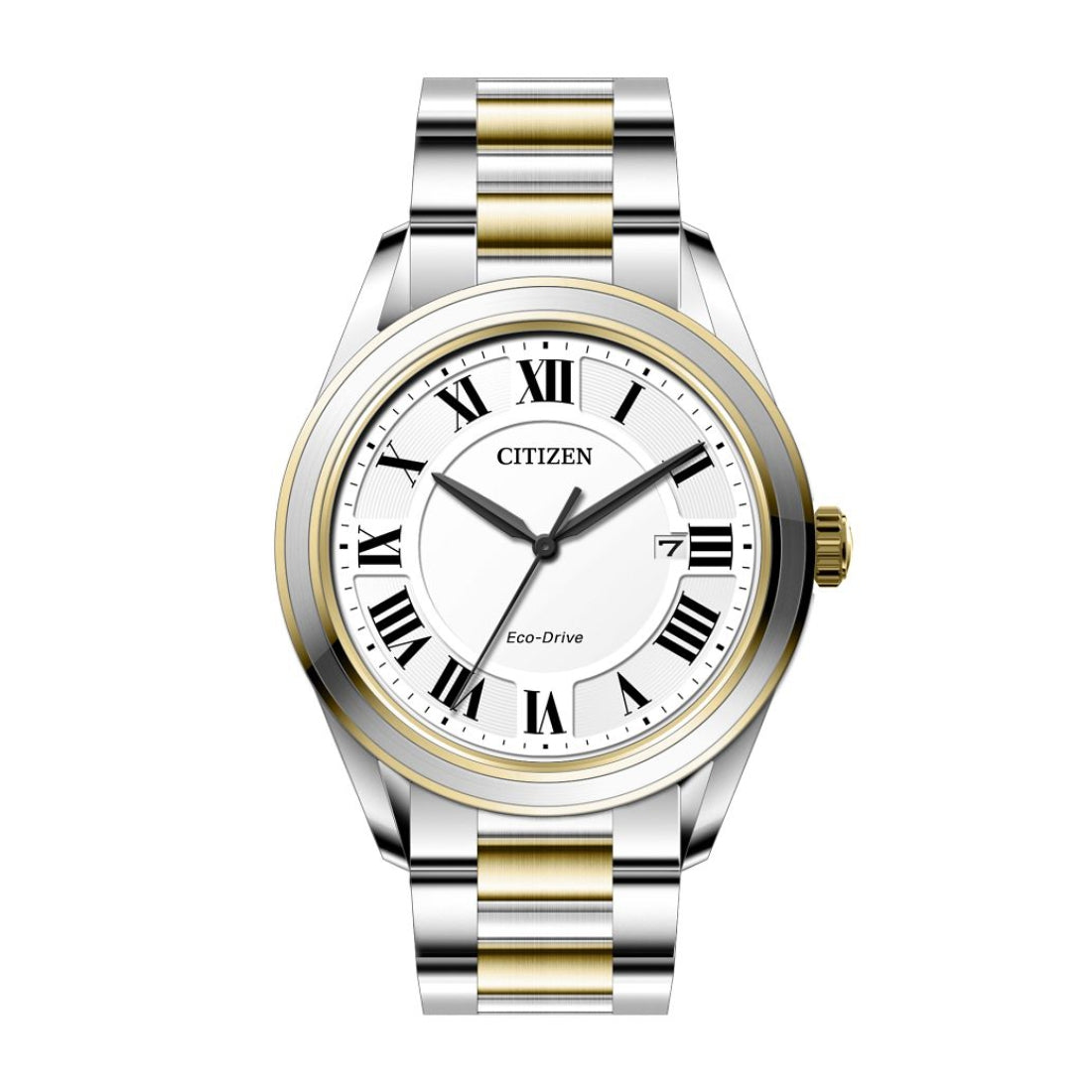 Citizen Men's Arezzo Two-Tone Stainless Steel Watch with White Dial