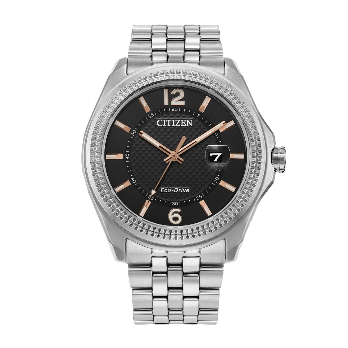 Citizen Men's Corso Stainless Steel Watch with Black & Pink Dial