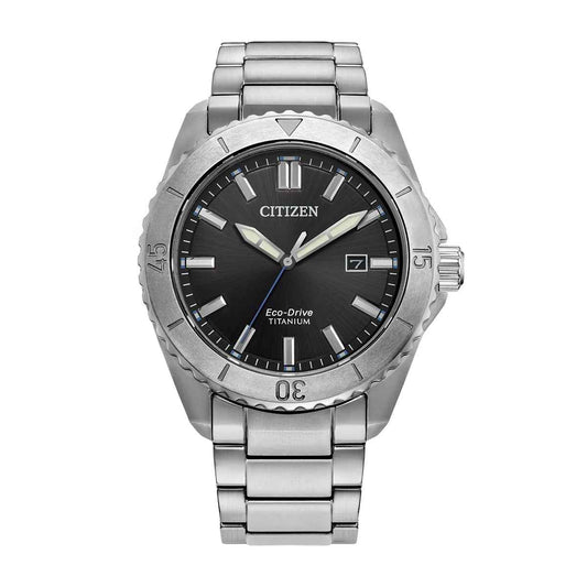 Citizen Men's Brycen Eco-Drive Titanium Watch with Black Dial