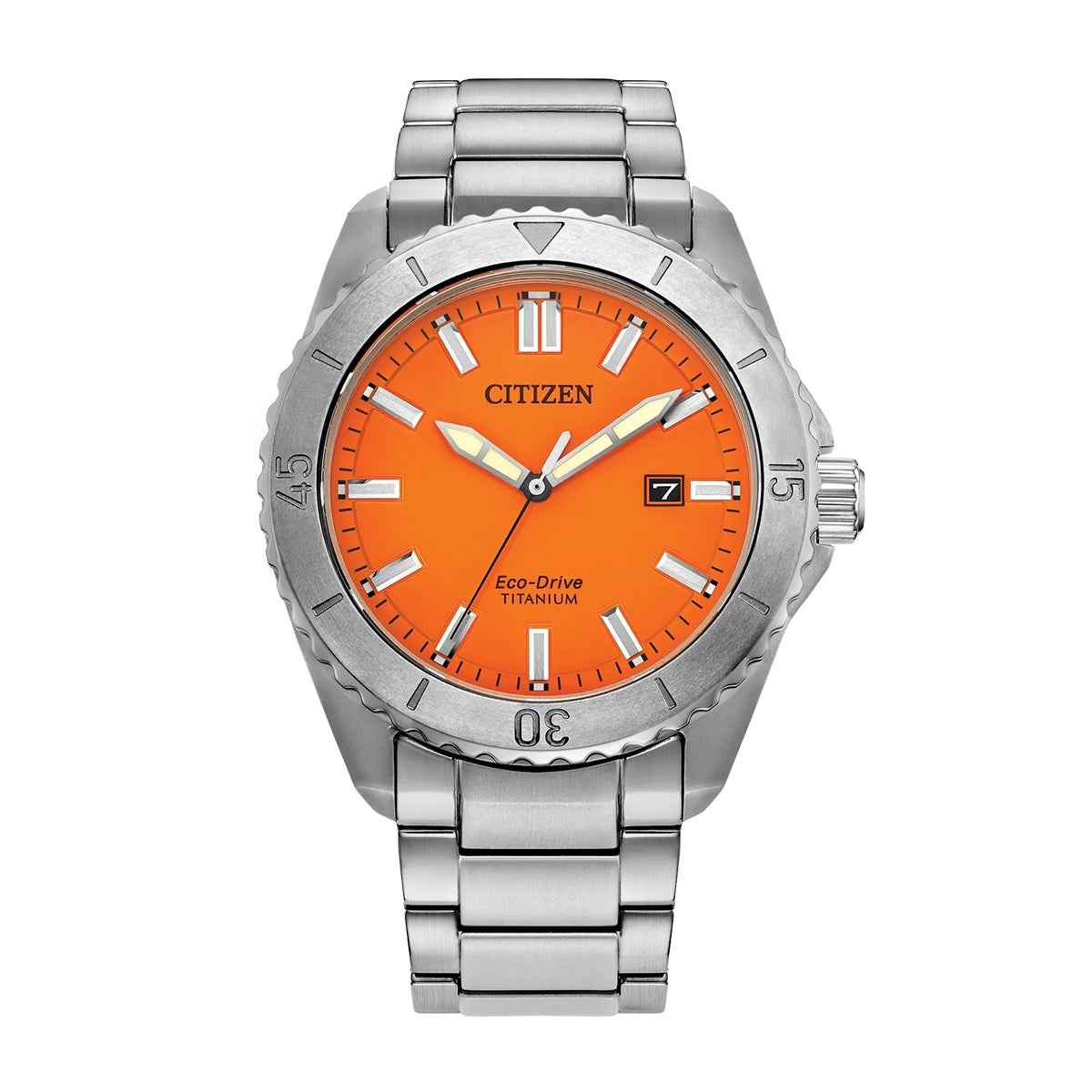 Citizen Men's Brycen Eco-Drive Titanium Watch with Orange Dial
