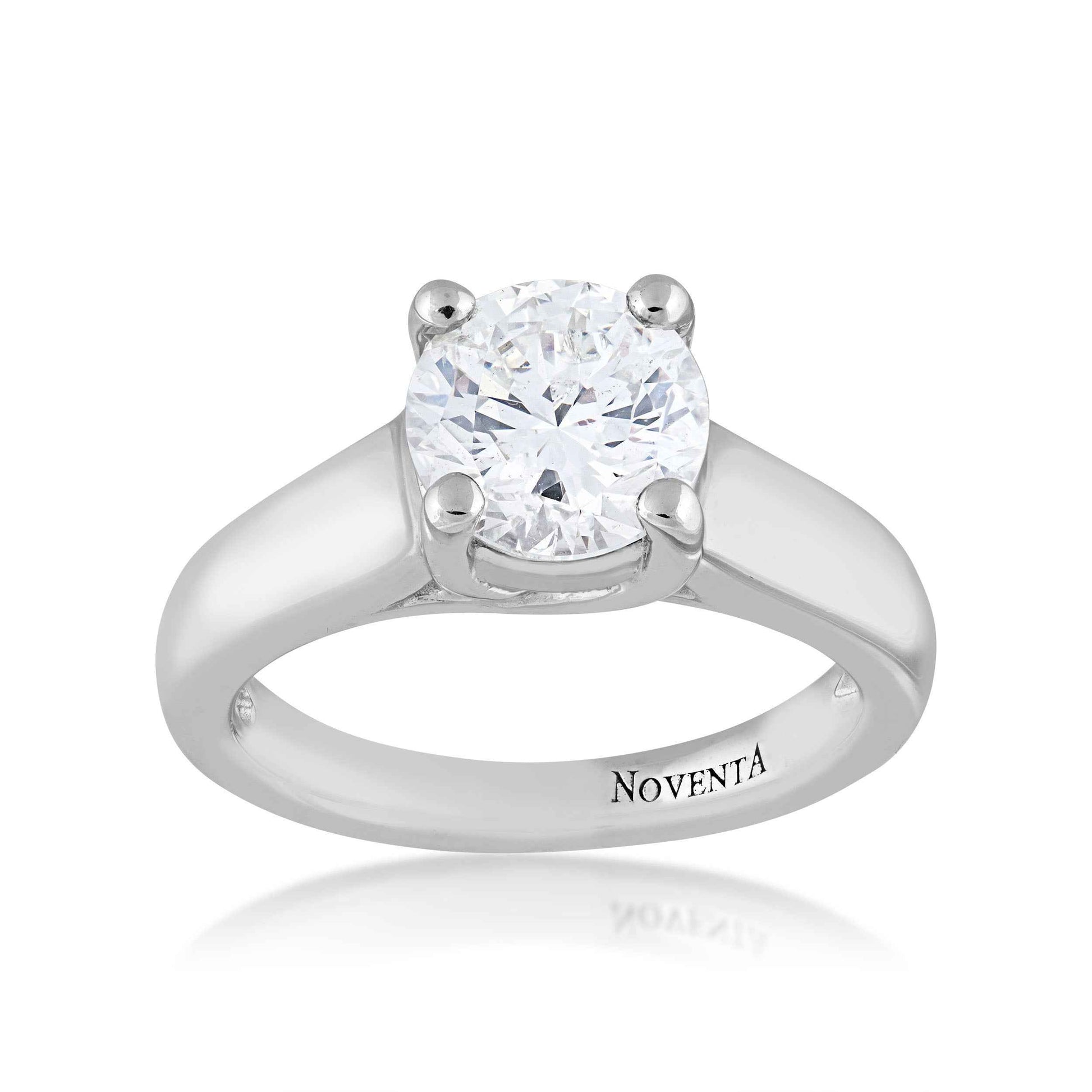 Noventa 2 ct. tw. Round Diamond Solitaire Engagement Ring in 14K White Gold