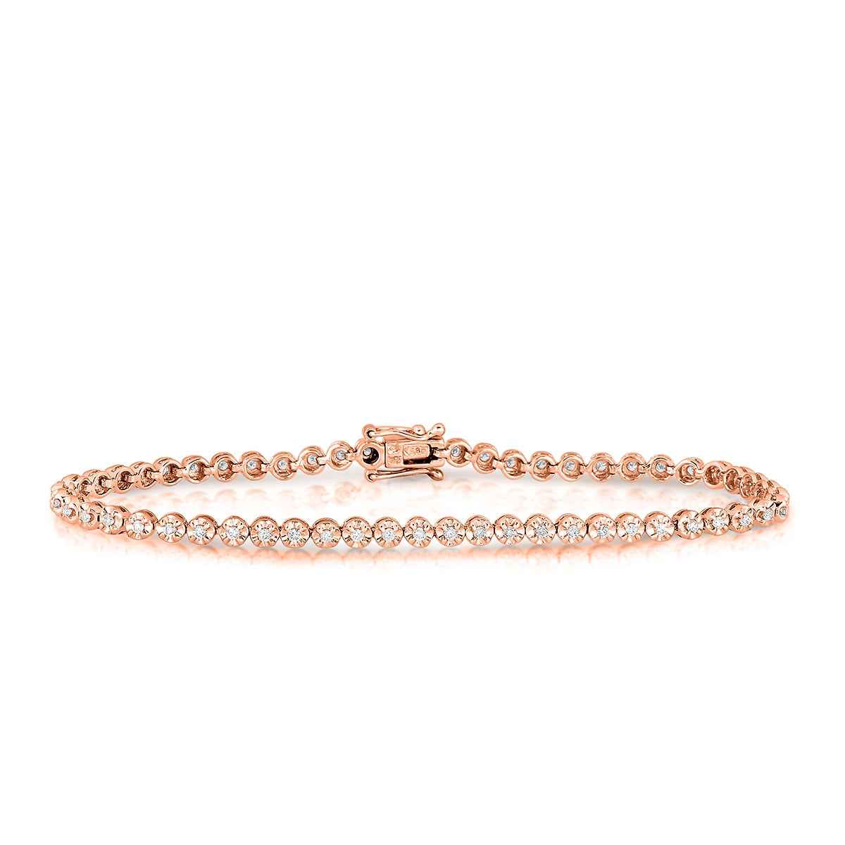 1/2 ct. tw. Round Diamond Tennis Bracelet in 10K Pink Gold