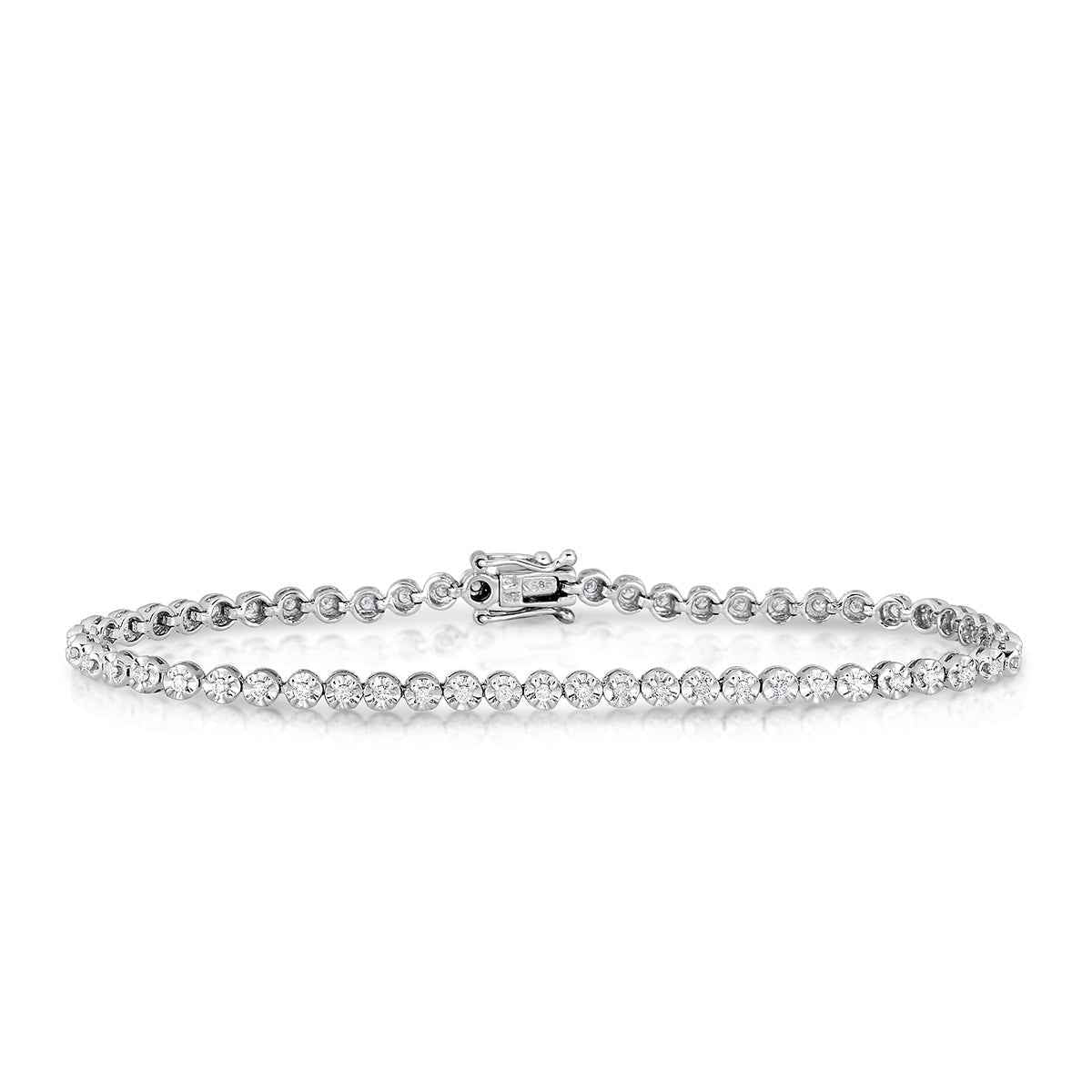 1/2 ct. tw. Round Diamond Tennis Bracelet in 10K White Gold