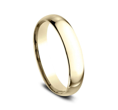 Benchmark Men's 4.0mm Polished Light Comfort-Fit Wedding Band in 10K Yellow Gold front view