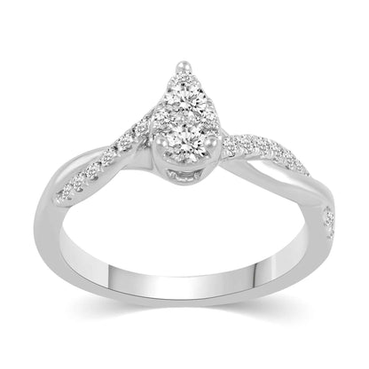 Fairytale Diamonds 1/2 ct. tw. Pear Composite Wedding Set in 10K White Gold front view