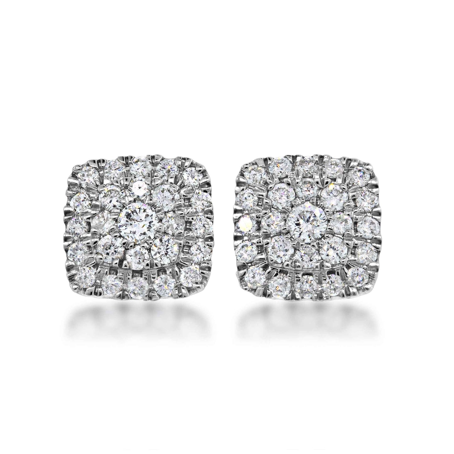 Fairytale Diamonds 1/2 ct. tw. Cushion Cluster Diamond Earrings in 10K White Gold