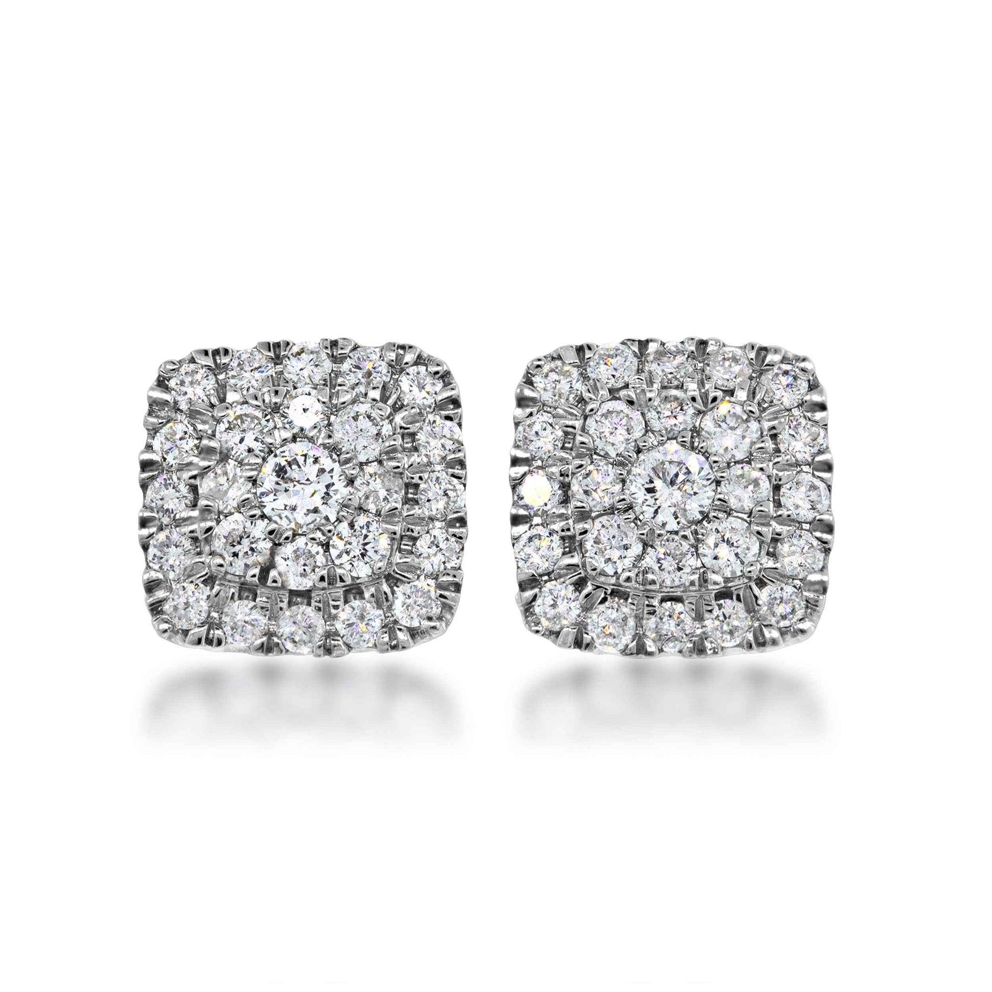Fairytale Diamonds 1/2 ct. tw. Cushion Cluster Diamond Earrings in 10K White Gold