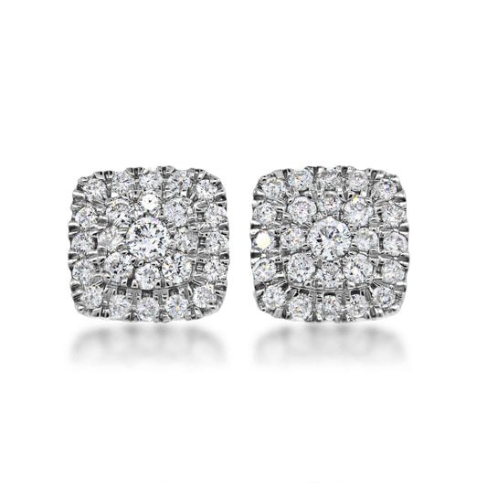 Fairytale Diamonds 1/2 ct. tw. Cushion Cluster Diamond Earrings in 10K White Gold