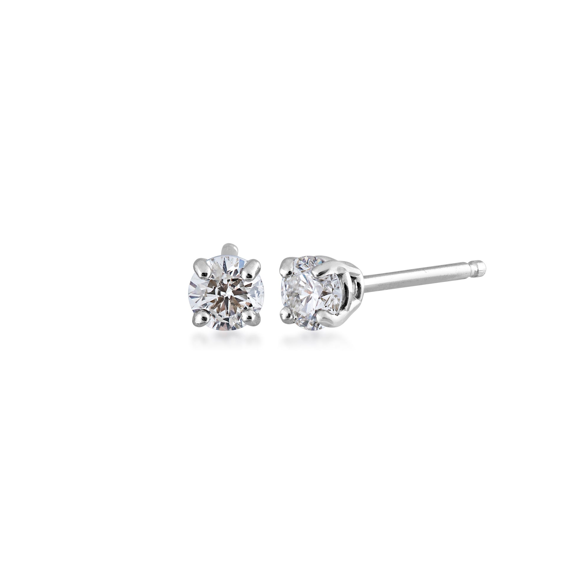 1/4 ct. tw. Round Brilliant Diamond Solitaire Earrings in 14K White Gold (2)