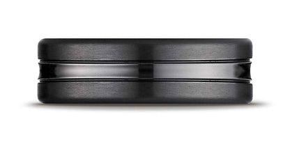 BENCHMARK Mens 7.5MM Black Titanium Wedding Band