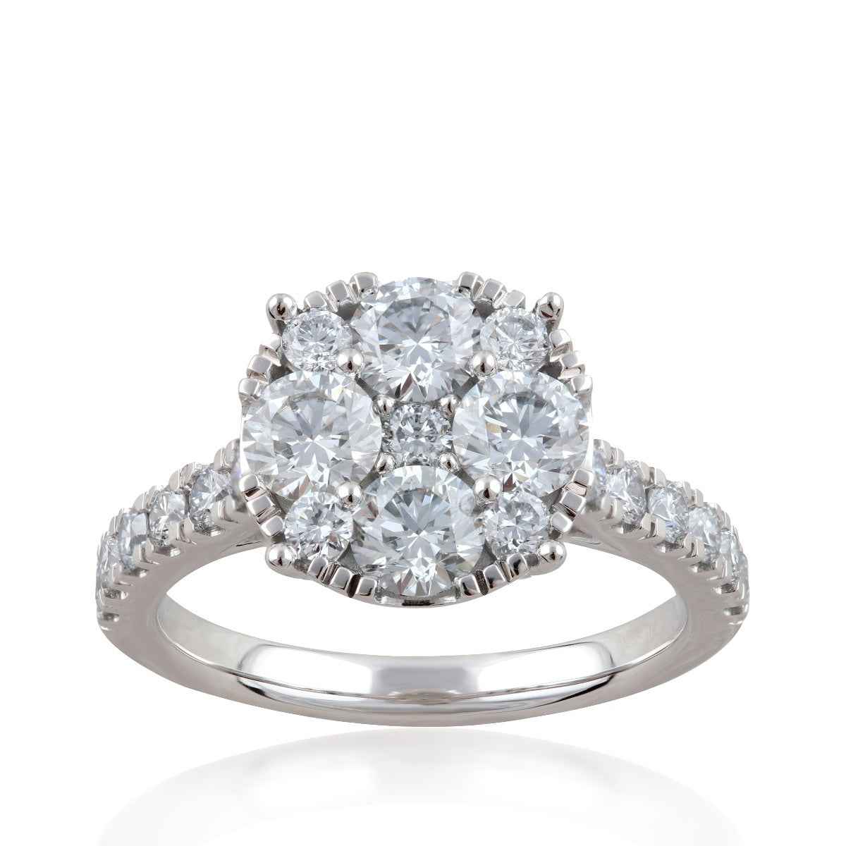 Adamante 2 ct. tw. Lab-Grown Round Composite Engagement Ring in 14K White Gold