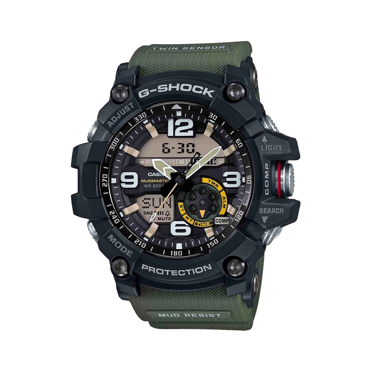 G-Shock Men's Mudmaster Twin Sensor Black and Green Watch