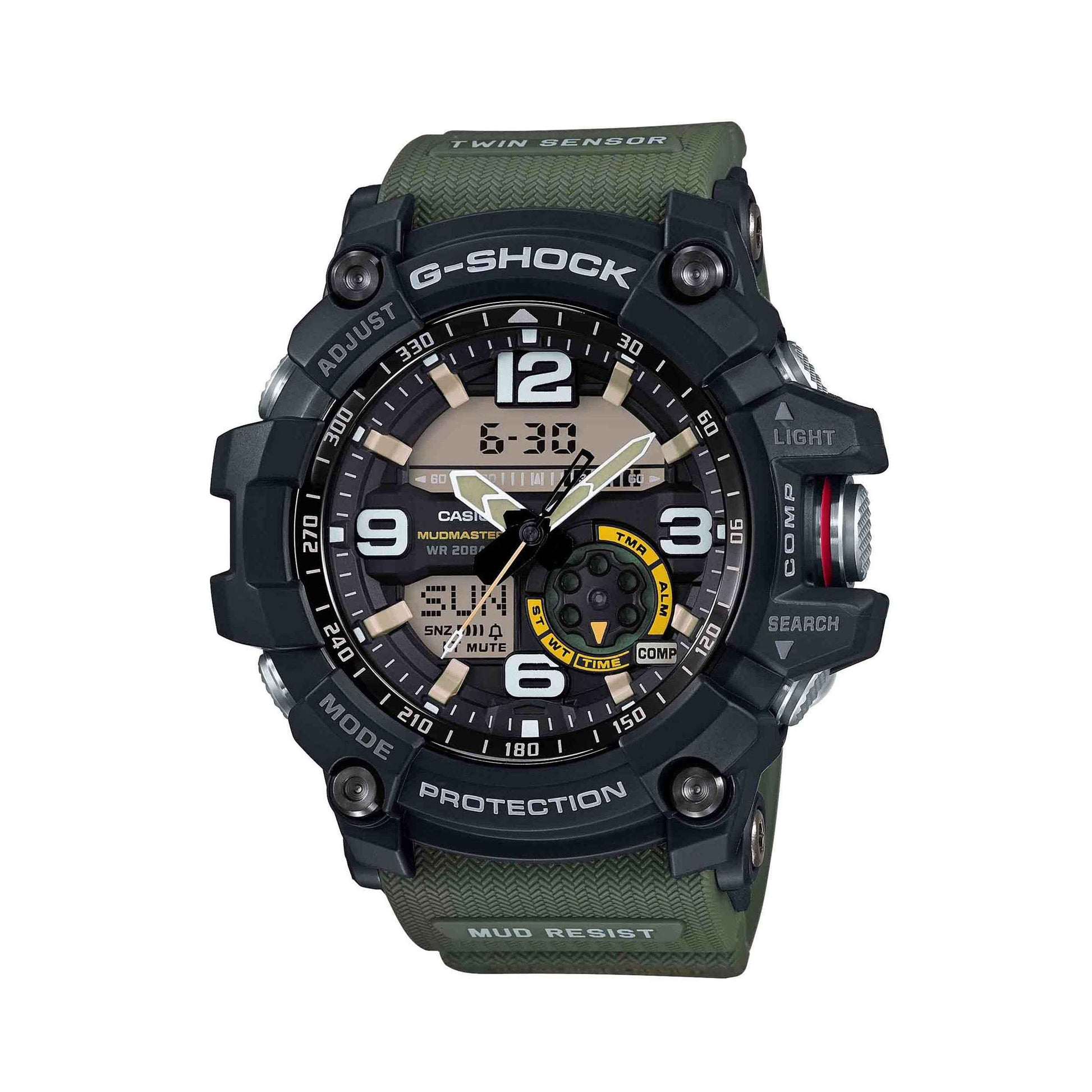 G-Shock Men's Mudmaster Twin Sensor Black and Green Watch