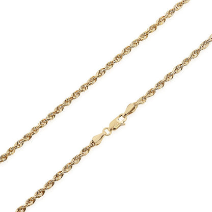 4.9mm 22-inch Rope Chain in 10K Yellow Gold front view