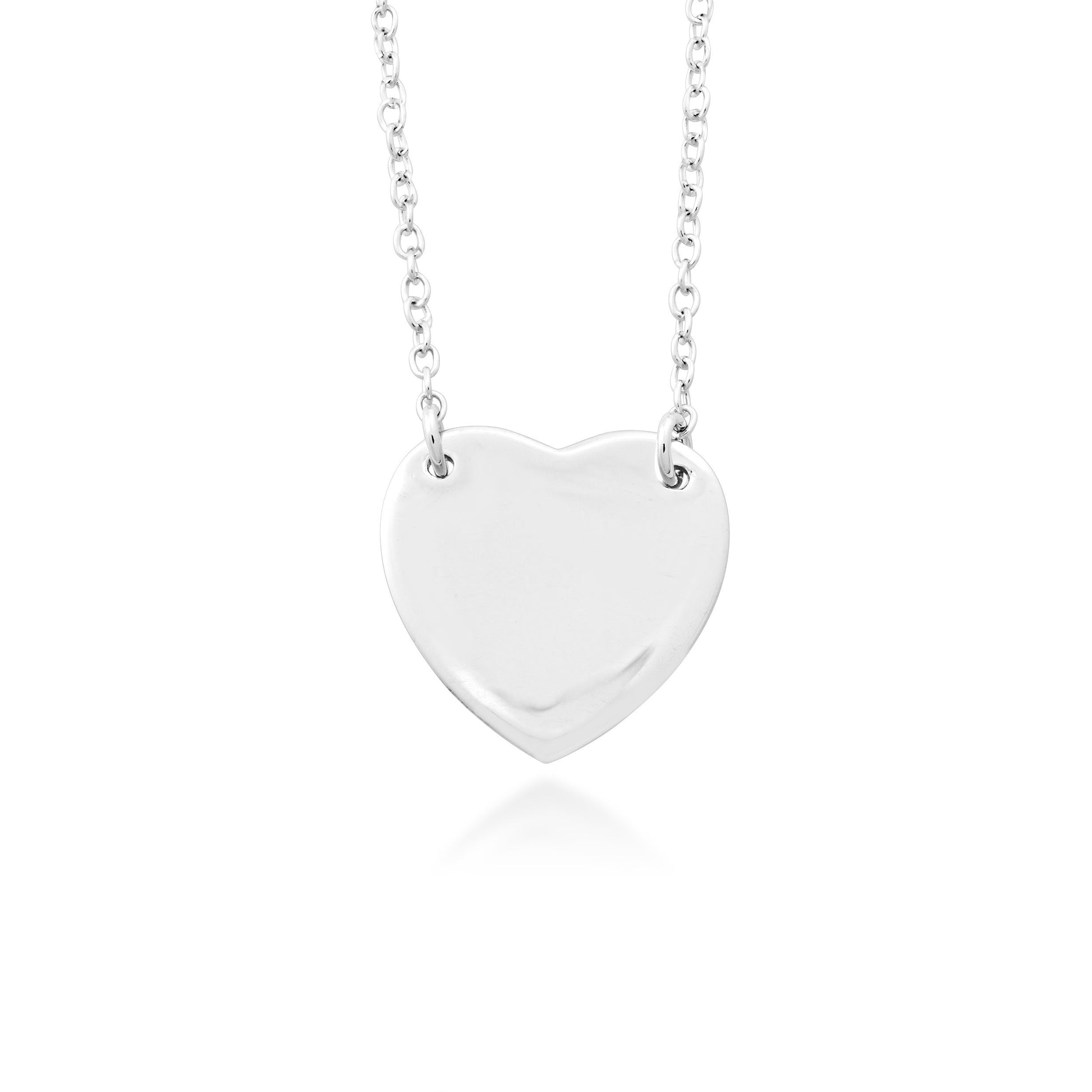 Engravable Heart-Shaped Necklace in Sterling Silver