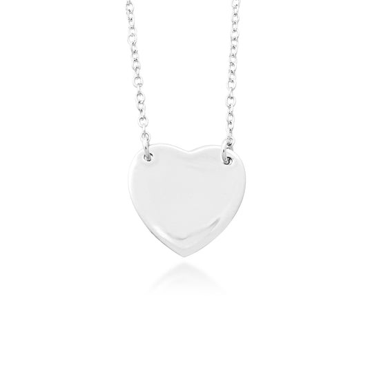 Engravable Heart-Shaped Necklace in Sterling Silver