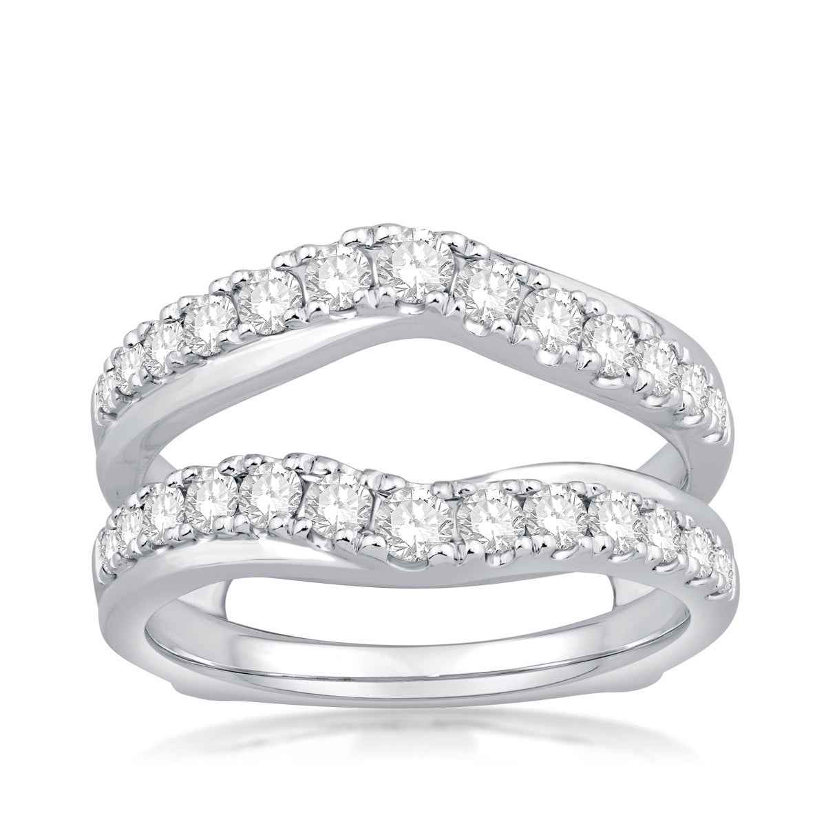 1 ct. tw. Insert ring with Prong Set Round Brilliant Diamonds in 14K White Gold
