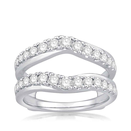 1 ct. tw. Insert ring with Prong Set Round Brilliant Diamonds in 14K White Gold
