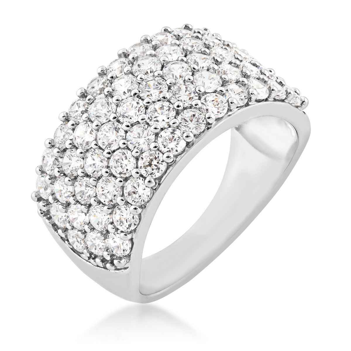 Adamante 3 ct. tw. Lab-Grown Diamond Pave Anniversary Ring in 14K White Gold front view