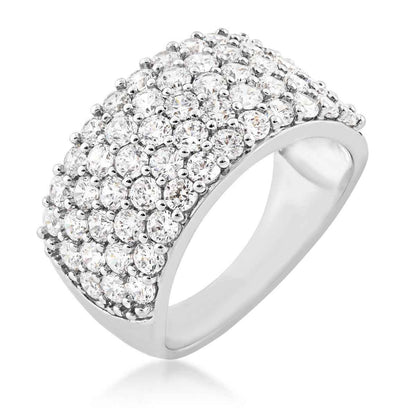 Adamante 3 ct. tw. Lab-Grown Diamond Pave Anniversary Ring in 14K White Gold front view