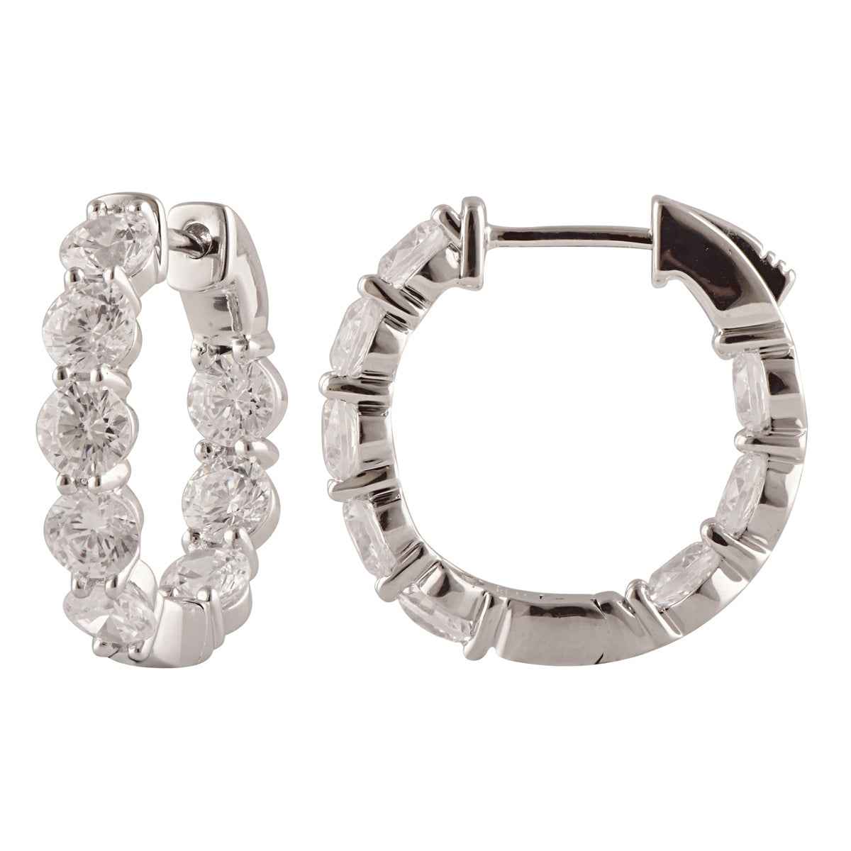 Adamante 4 ct. tw. Lab-Grown Diamond Inside Out Hoop Earrings in 14K White Gold