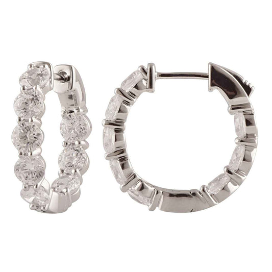 Adamante 4 ct. tw. Lab-Grown Diamond Inside Out Hoop Earrings in 14K White Gold