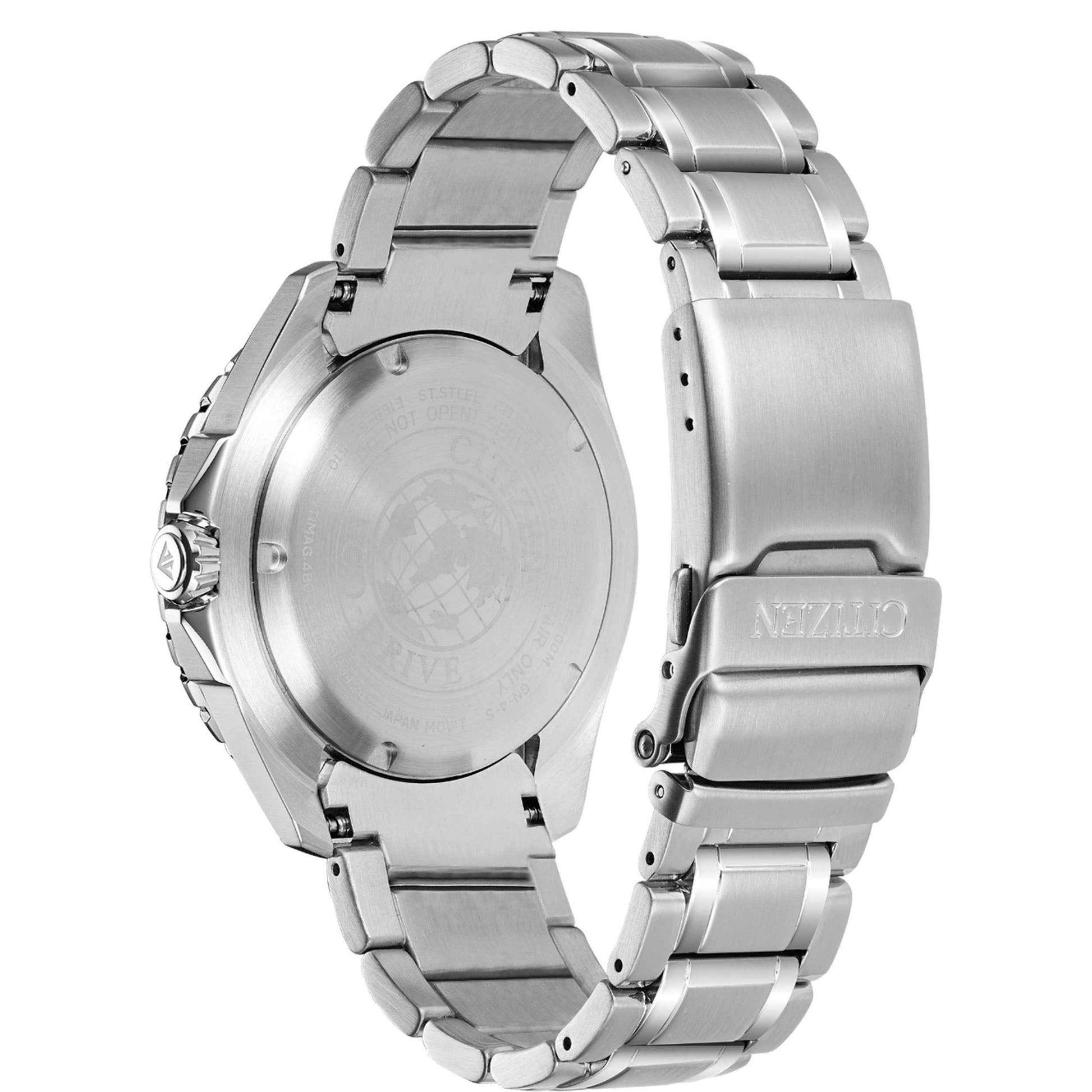 Citizen Promaster Diver Men's Watch with Azure Blue Aluminum Bezel & Dial in Stainless Steel front view