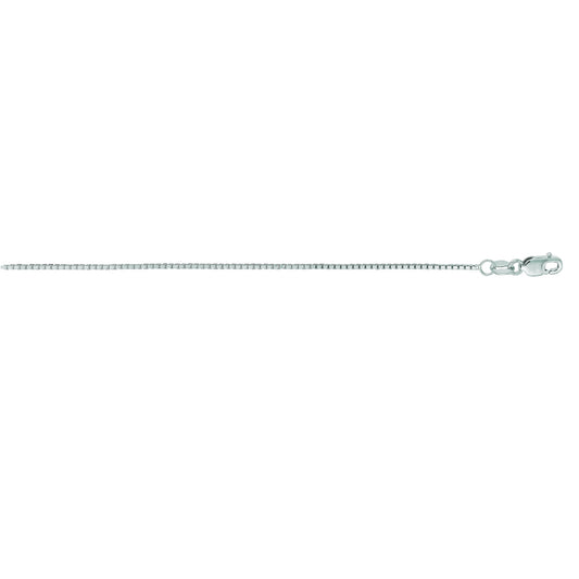 .87mm 18-inch Box Chain 14K White Gold front view