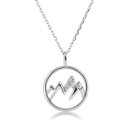 .05 ct. tw. Diamond Circle Mountain Pendant in 10K White Gold
