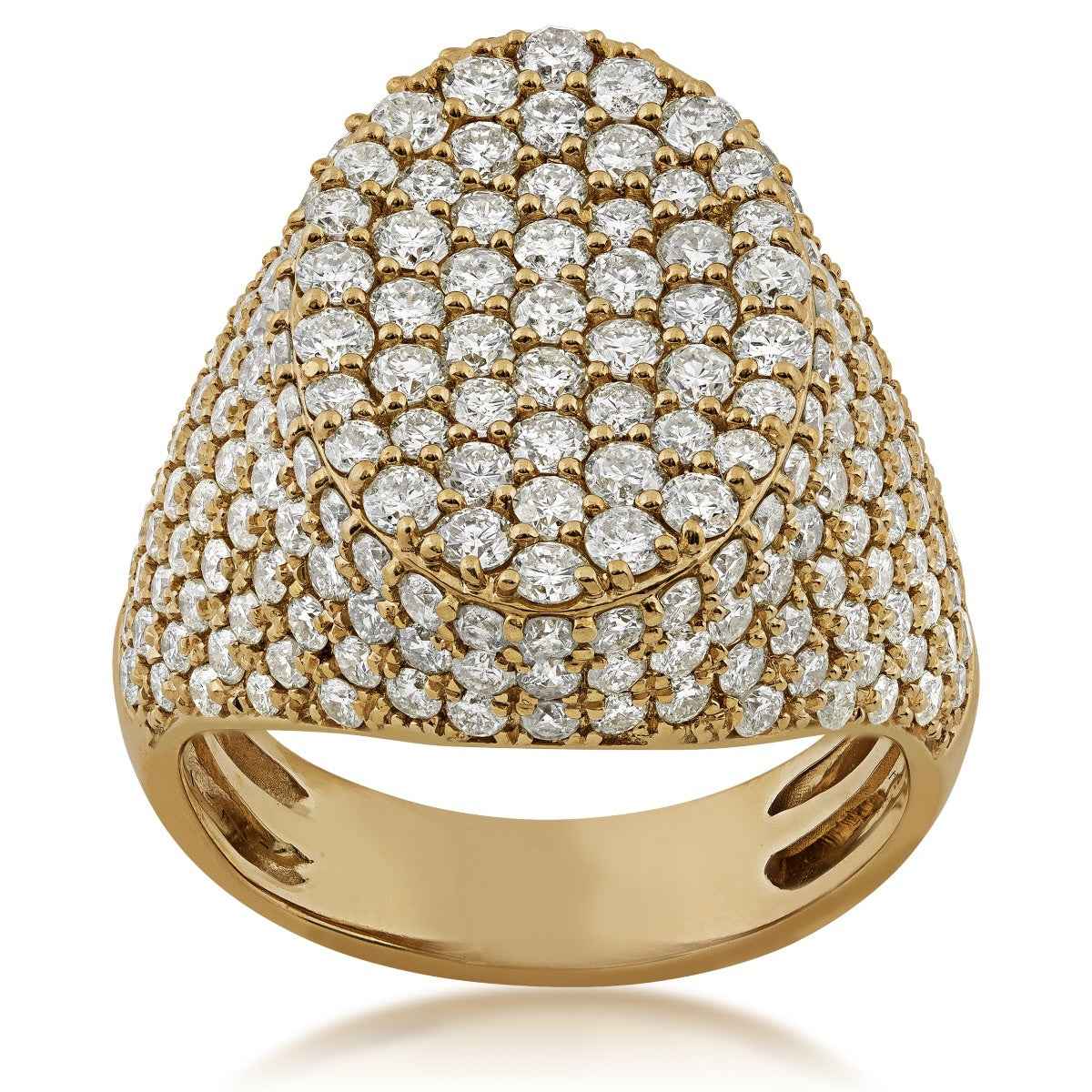 5 ct. tw. Diamond Cluster Oval Ring in 10K Yellow Gold
