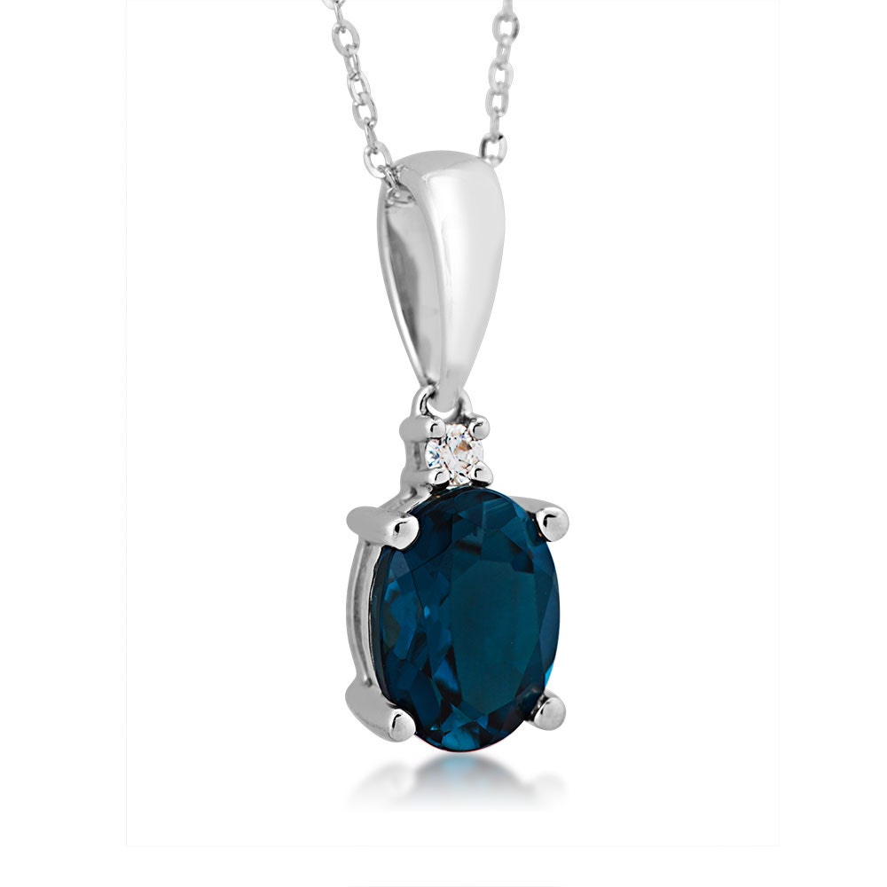 London Blue Topaz and Diamond Necklace