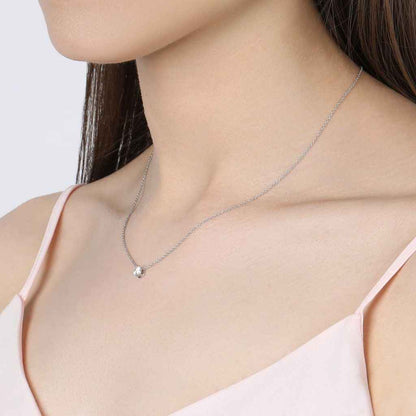 Lightbox Lab-Grown Diamond 1/2ct. Round Solitaire Pendant in 10KT White Gold front view