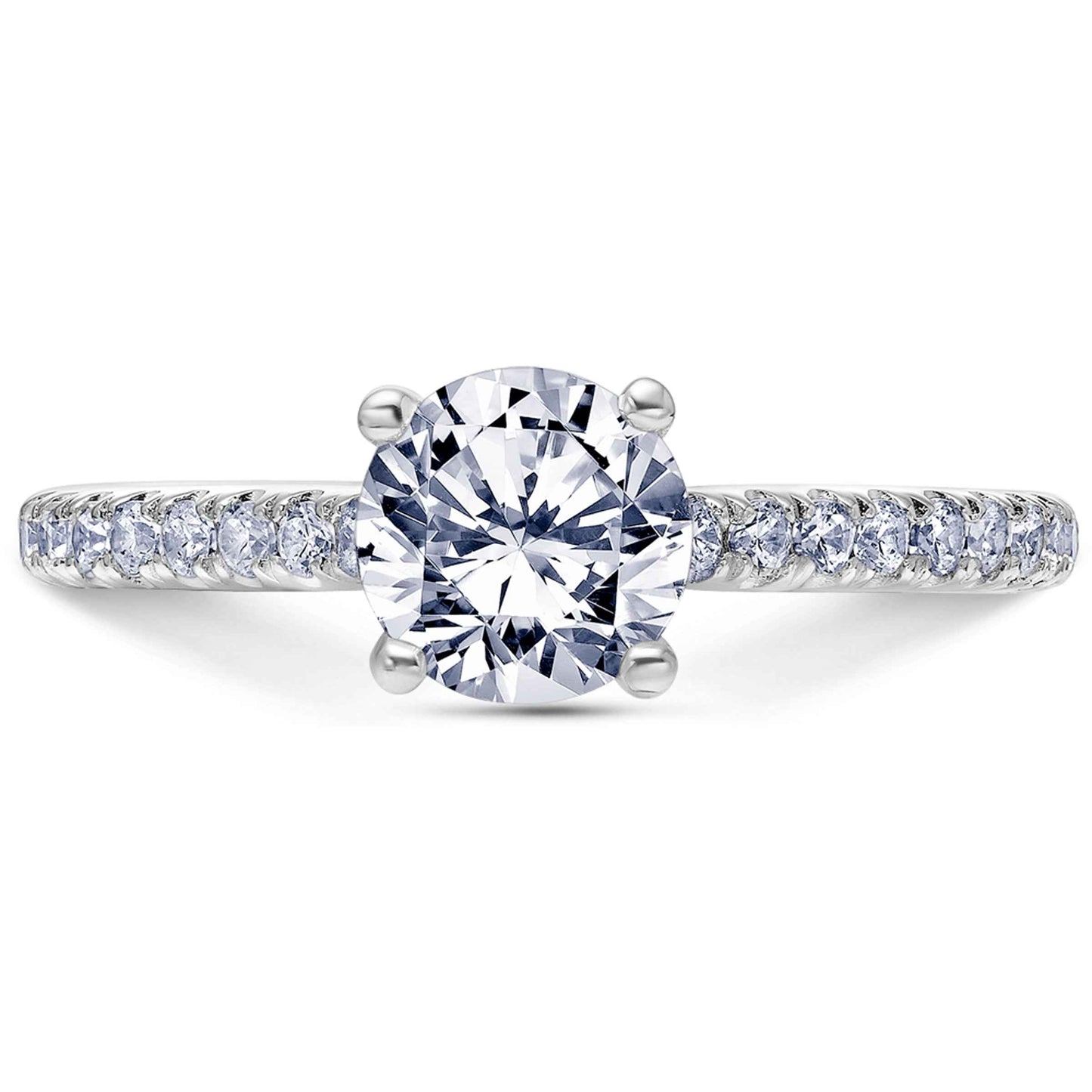 Scott Kay Namaste 1/3 ct. tw. Diamond Semi-Mount Engagement Ring in 14K White and Pink Gold front view