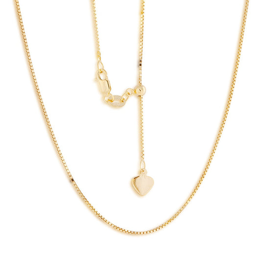 .7mm 22-inch Adjustable Box Chain in 10K Yellow Gold