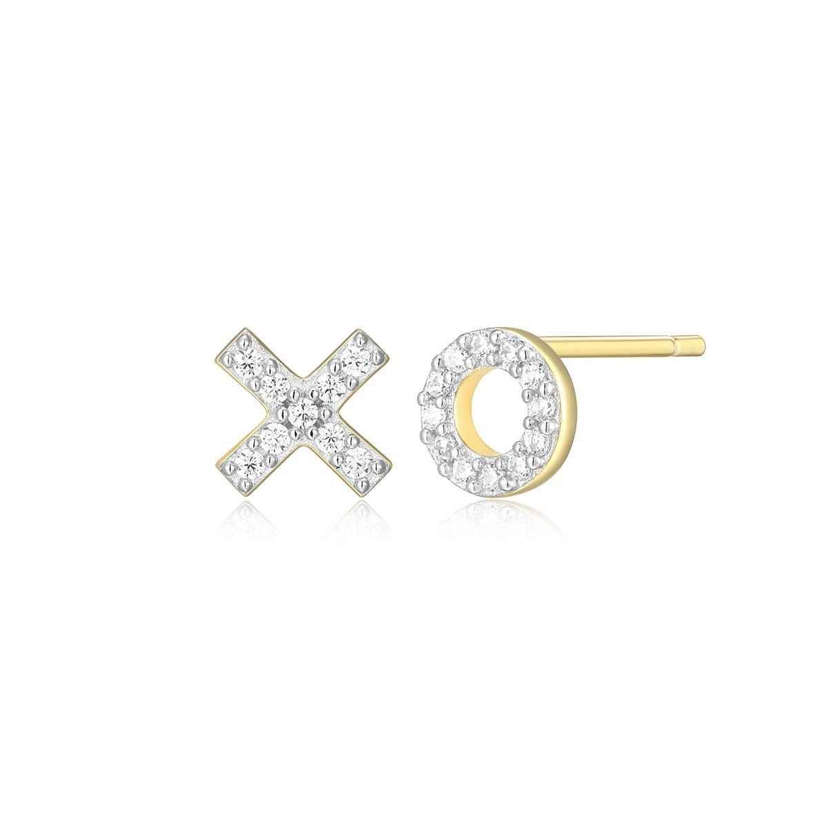 M by Monte Luna 1/10 ct. tw. Lab-Grown Diamond XO Earrings in 14K Yellow Gold Plated Sterling Silver