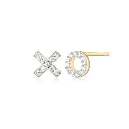 M by Monte Luna 1/10 ct. tw. Lab-Grown Diamond XO Earrings in 14K Yellow Gold Plated Sterling Silver