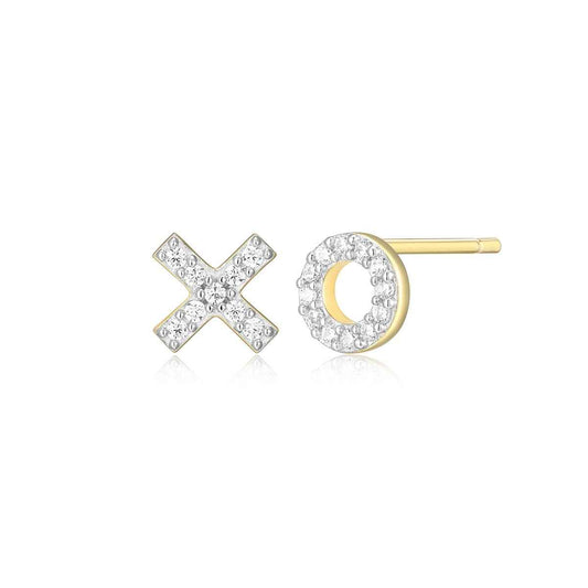 M by Monte Luna 1/10 ct. tw. Lab-Grown Diamond XO Earrings in 14K Yellow Gold Plated Sterling Silver
