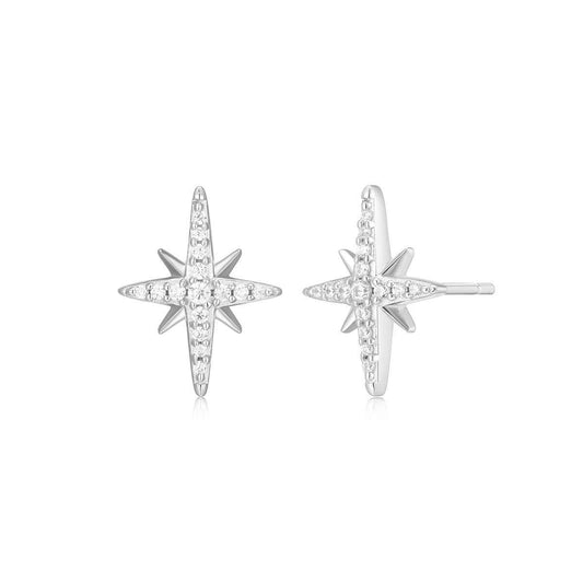 M by Monte Luna 1/8 ct. tw. Lab-Grown Diamond Cardinal Points Earrings in Rhodium Plated Sterling Silver