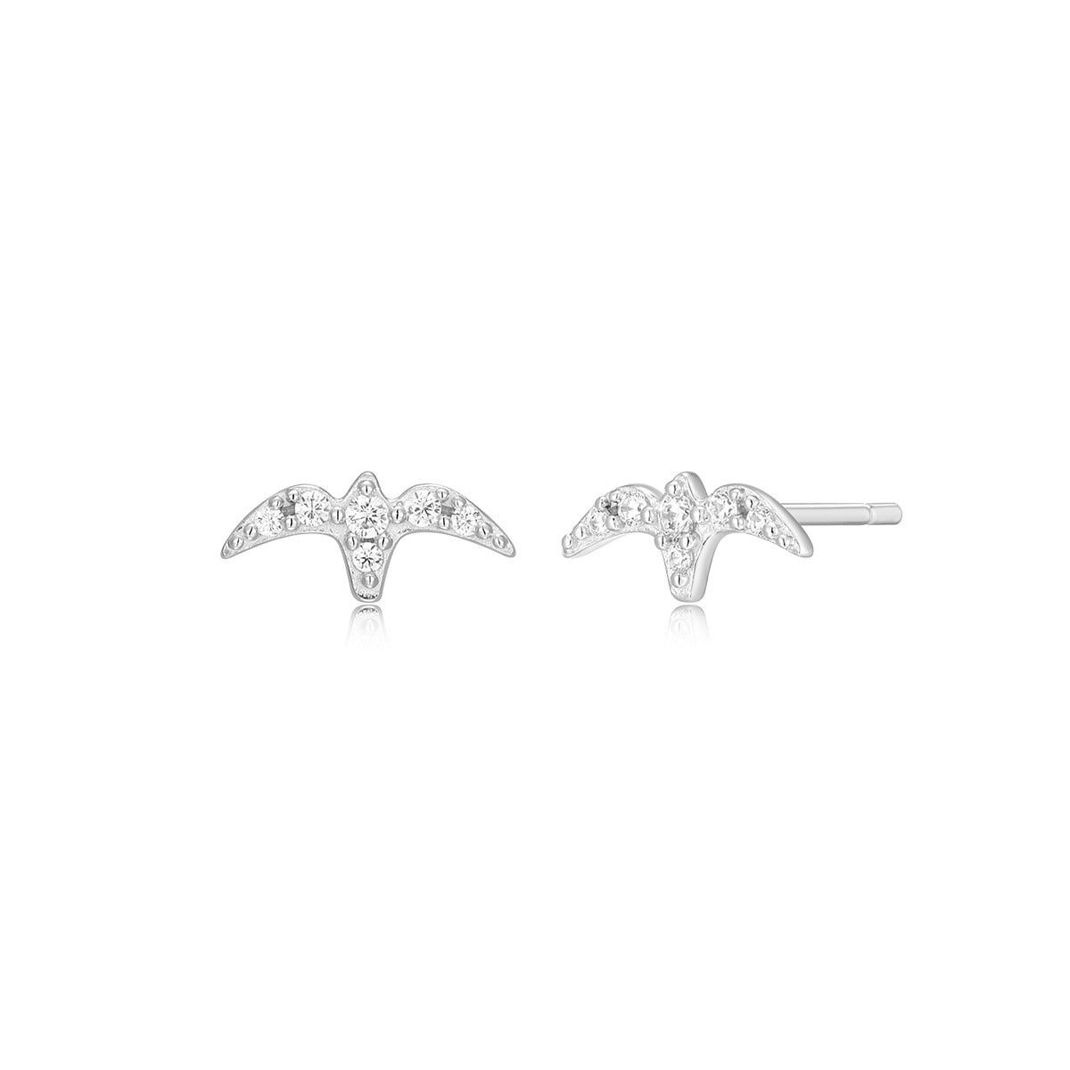 M by Monte Luna 1/15 ct. tw. Lab-Grown Diamond Bird Earrings in Rhodium Plated Sterling Silver