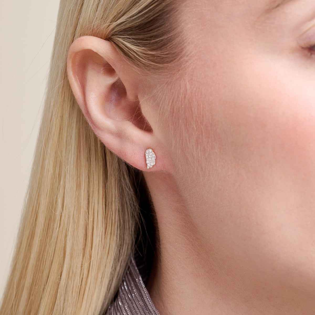 M by Monte Luna 1/8 ct. tw. Lab-Grown Diamond Wing Earrings in 14K Yellow Gold Plated Sterling Silver
