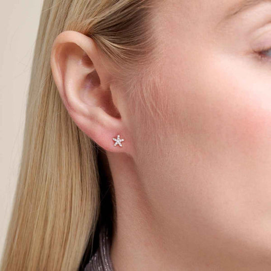 M by Monte Luna 1/8 ct. tw. Lab-Grown Diamond Starfish Earrings in 14K Yellow Gold Plated Sterling Silver