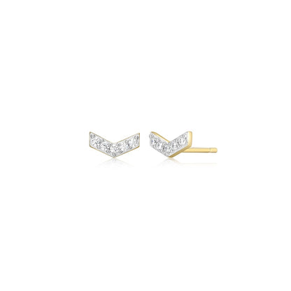 M by Monte Luna 1/10 ct. tw. Lab-Grown Diamond Chevron Earrings in 14K Yellow Gold Plated Sterling Silver