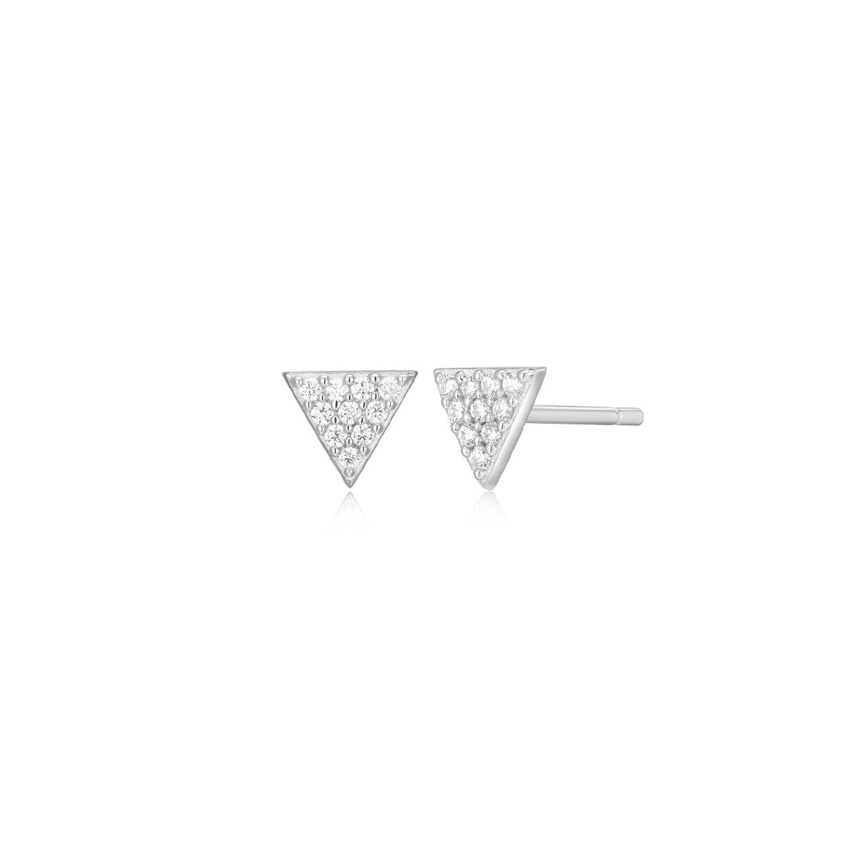 M by Monte Luna 1/10 ct. tw. Lab-Grown Diamond Pave Triangle Earrings in Rhodium Plated Sterling Silver