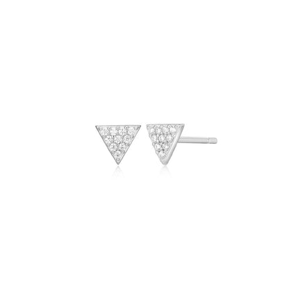 M by Monte Luna 1/10 ct. tw. Lab-Grown Diamond Pave Triangle Earrings in Rhodium Plated Sterling Silver