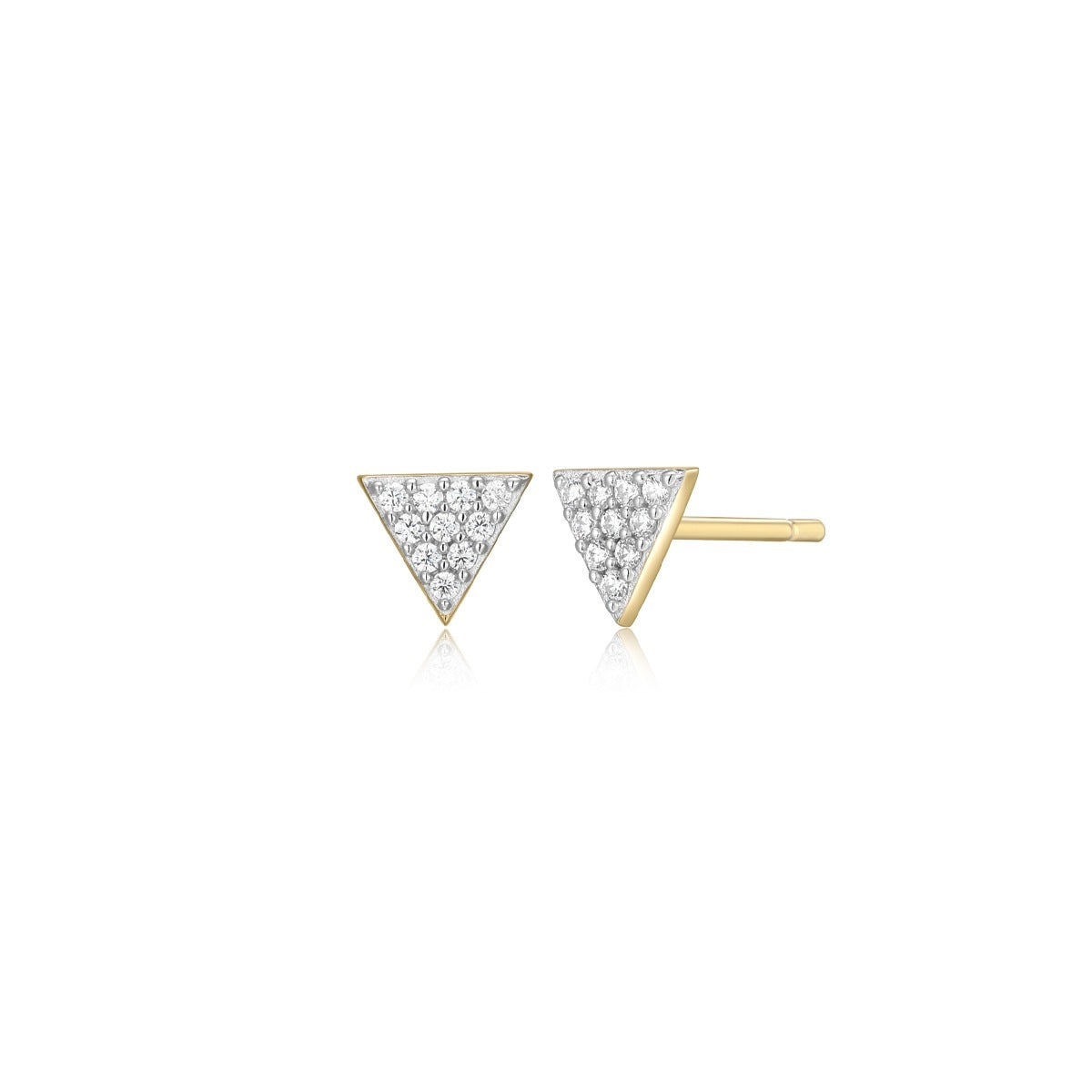 M by Monte Luna 1/10 ct. tw. Lab-Grown Diamond Pave Triangle Earrings in 14K Yellow Gold Plated Sterling Silver