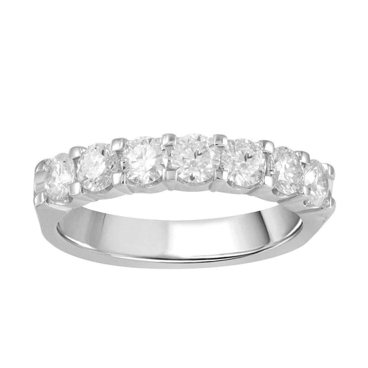Adamante 1-1/4 ct. tw. Round Brilliant 7 Prong Set Lab-Grown Diamond Anniversary Band in 14K White Gold