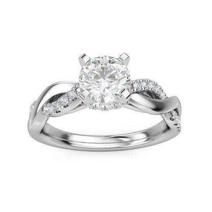 Designed With Love 1/5 ct. tw. Diamond Semi-Mount with Twist Band in 14K White Gold