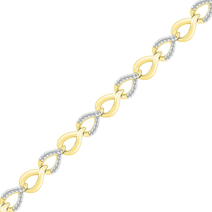 3/8 ct. tw. Diamond Pear-Link Bracelet in 10K Yellow Gold front view